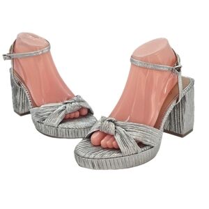 Jewel Badgley Mischka Tyler Silver Platform Sandal Size 9.5